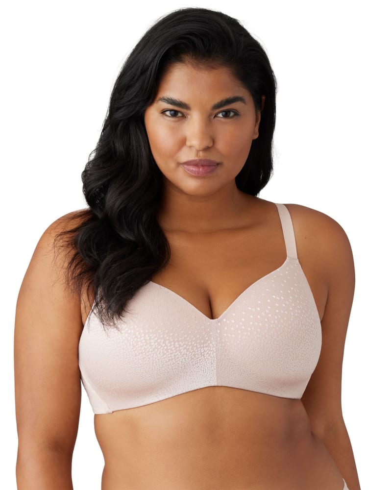 Front of a model wearing a size 40DD Back Appeal® WireFree Contour Bra in Rose Dust by Wacoal. | dia_product_style_image_id:304024